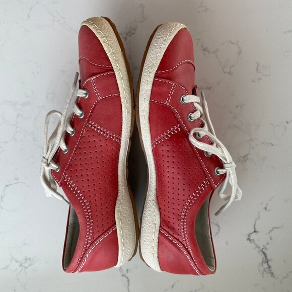 Josef Seibel Caren The European Comfort Leather Lace Up Shoe Lt Red Wht Sz 37 - Picture 4 of 12